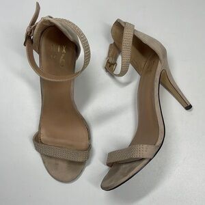 Mix No 6 Women's Tan Neutral Ankle Strap Open Toe Heels Size  8.5